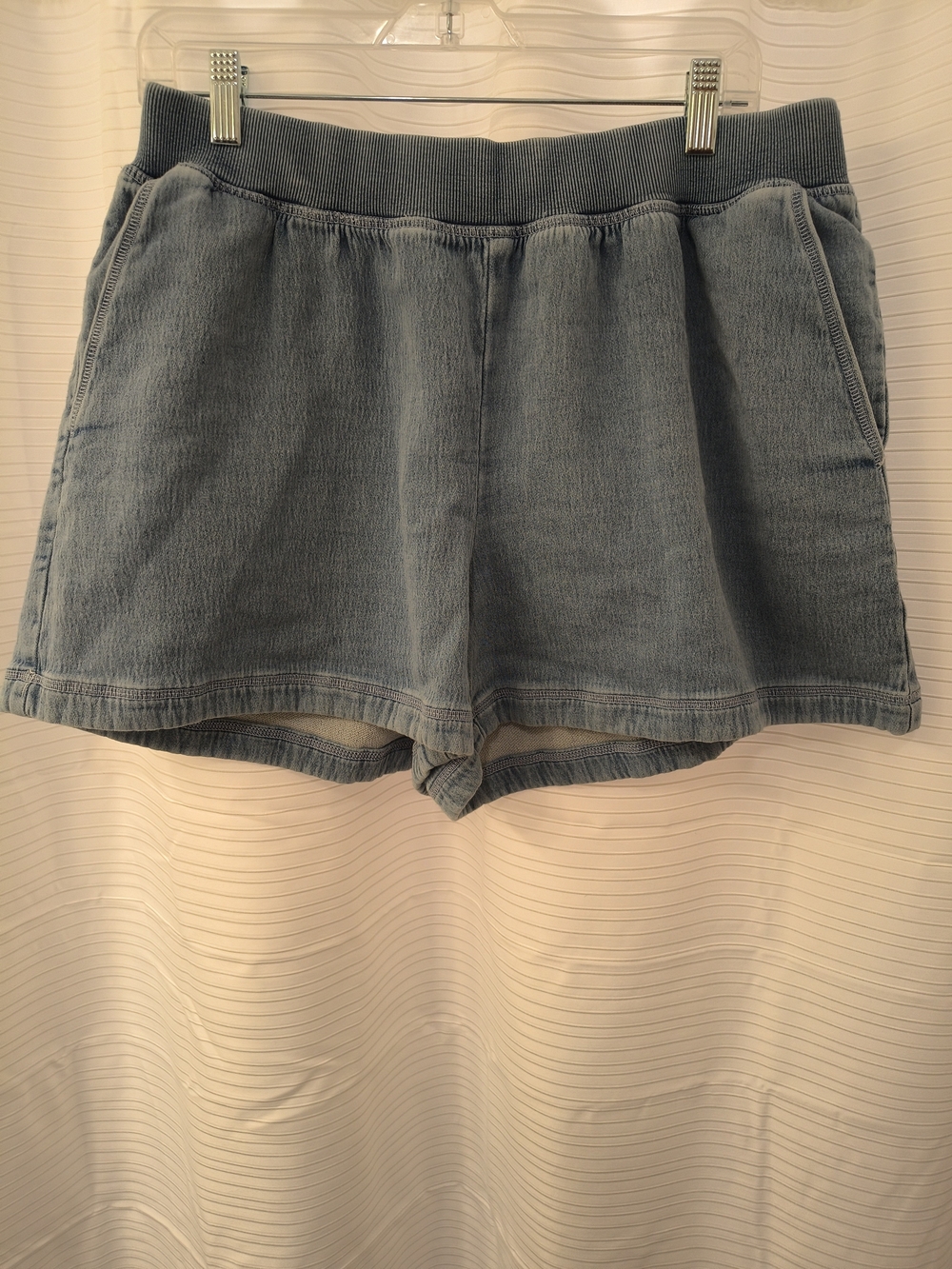 aerie Soft Denim-Style Athletic Shorts in Light Blue